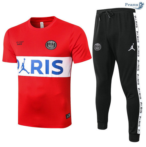 Kit Maglia Formazione Jordan PSG + Pantaloni Rosso/Bianca 2020-2021