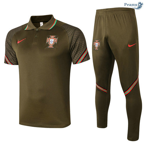 Kit Maglia Formazione POLO Portogallo + Pantaloni Nero 2020-2021