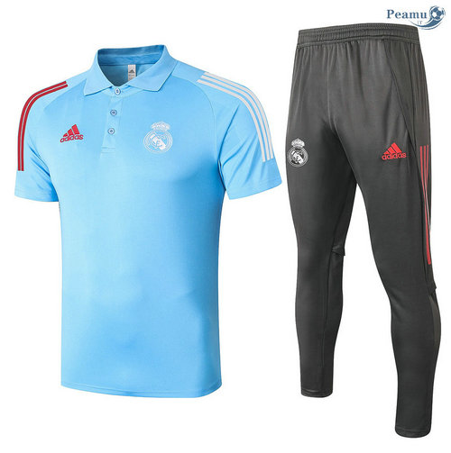 Kit Maglia Formazione POLO Real Madrid + Pantaloni Blu 2020-2021