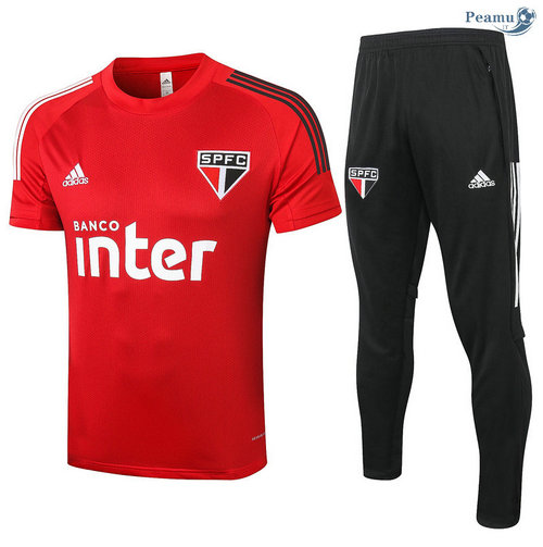 Kit Maglia Formazione São Paulo + Pantaloni Rosso 2020-2021