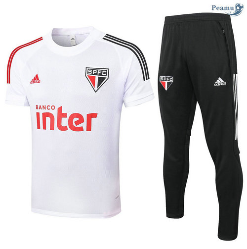 Kit Maglia Formazione Sao Paulo + Pantaloni Bianca 2020-2021