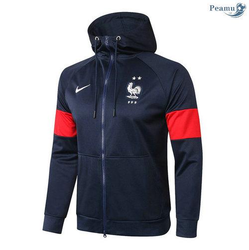 Giacca Calcio Francia a Capuche Blu Navy 2020-2021