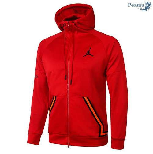 Giacca Con Cappuccio Calcio Jordan Rosso 2020-2021