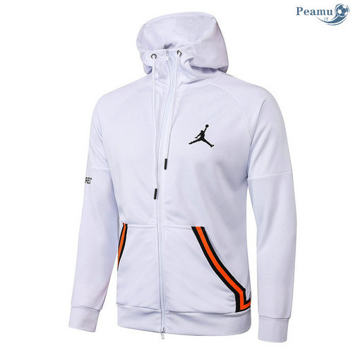 Giacca Con Cappuccio Calcio Jordan Bianca 2020-2021