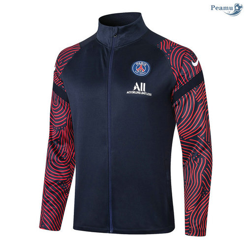 Giacca Calcio PSG Blu Navy/Rosso Collo alto 2020-2021