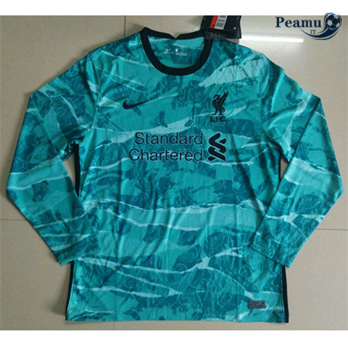 Maglia Calcio Liverpool Verde Manica lunga 2020-2021