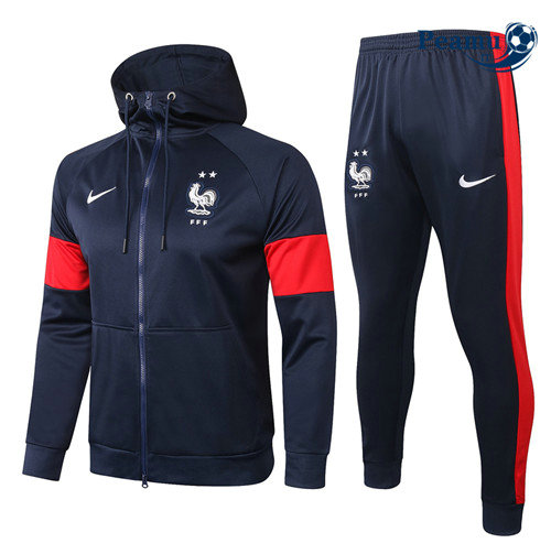Tuta Calcio - Felpa con cappuccio Francia Veste Blu Navy 2020-2021