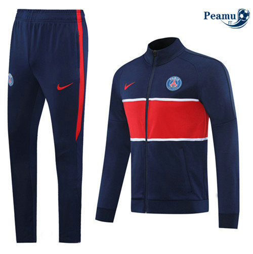 Tuta Calcio - Giacca PSG Blu Navy/Rosso 2020-2021