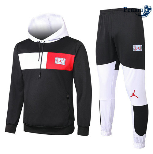 Tuta Calcio - Felpa con cappuccio PSG Nero/Bianca/Rosso Jordan 2020-2021