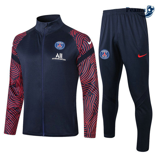 Tuta Calcio - Giacca PSG Blu Navy/Rosso Col Haut 2020-2021