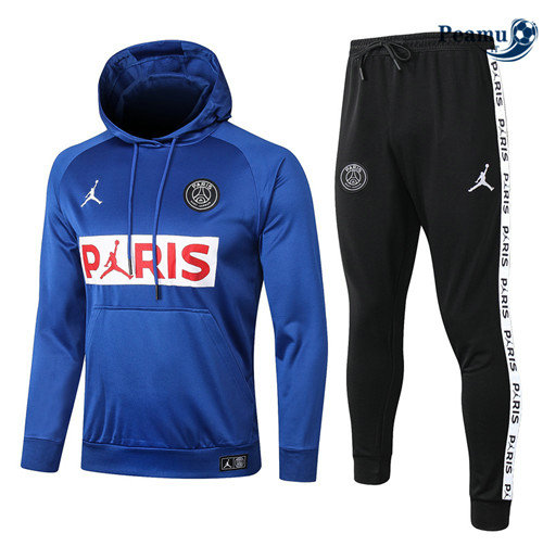 Tuta Calcio - Felpa con cappuccio PSG Blu/ Bianca PARIS Jordan 2020-2021