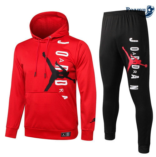 Tuta Calcio - Felpa con cappuccio PSG Rosso/ Nero PARIS Jordan 2020-2021