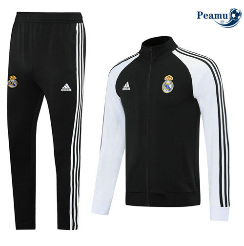 Tuta Calcio - Giacca Real Madrid Nero/Bianca 2020-2021
