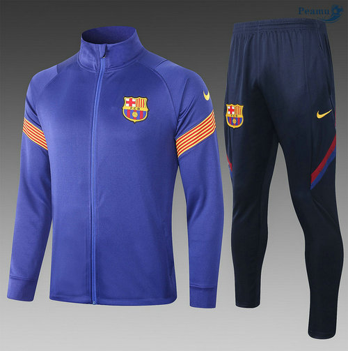 Tuta Calcio - Giacca Barcellona Bambino Blu/Arancia 2020-2021