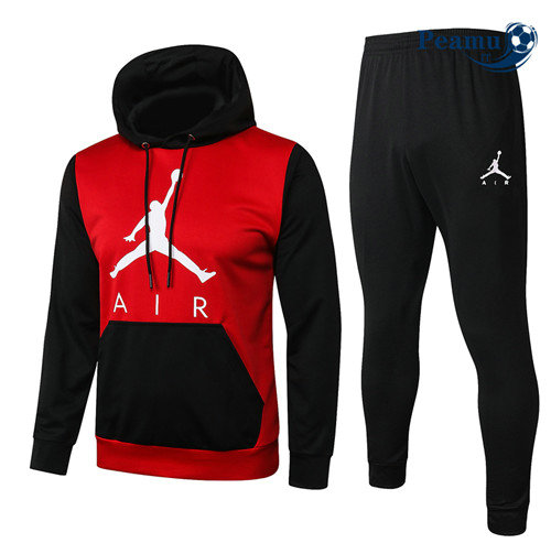 Tuta Calcio - Felpa con cappuccio Jordan Rosso/Nero 2020-2021