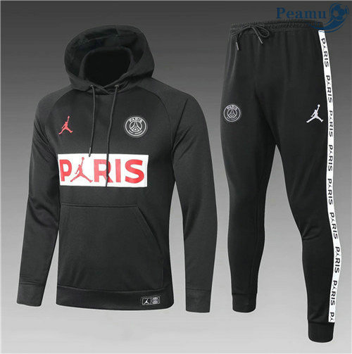 Giacca Con Cappuccio - Tuta Calcio PARIS PSG Jordan Bambino Nero PARIS 2020-2021