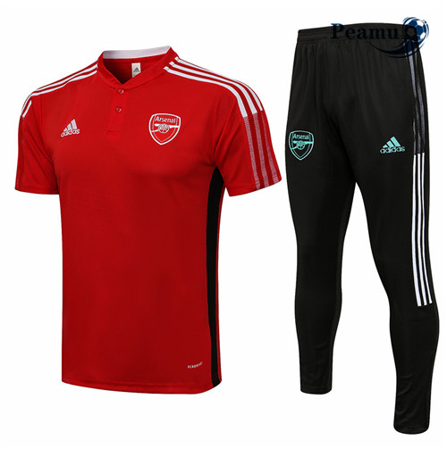 Kit Maglia Formazione Arsenal Polo + Pantaloni Rosso 2021-2022