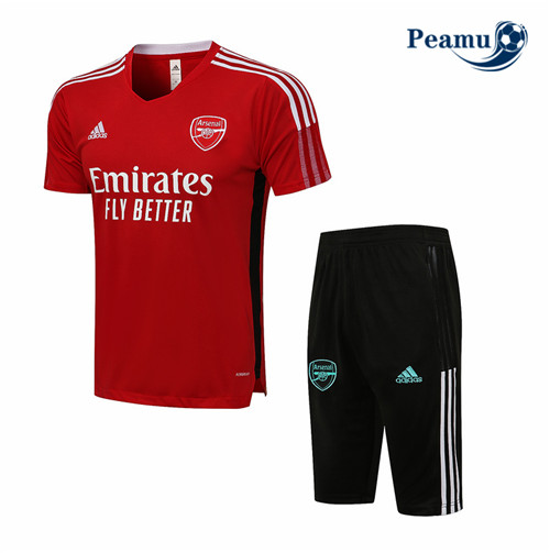 Kit Maglia Formazione Arsenal + Pantaloni 3/4 Rosso 2021-2022
