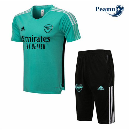 Kit Maglia Formazione Arsenal + Pantaloni 3/4 verde 2021-2022