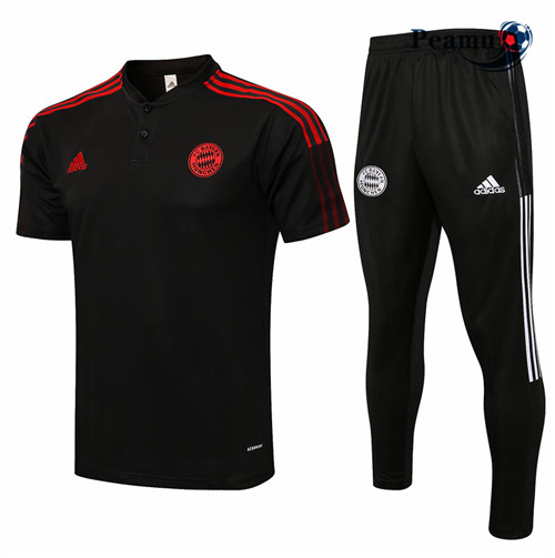 Kit Maglia Formazione Bayern Monaco Polo + Pantaloni Grigio scuro 2021-2022
