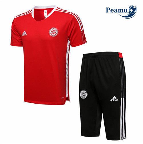 Kit Maglia Formazione Bayern Monaco + Pantaloni 3/4 Rosso 2021-2022