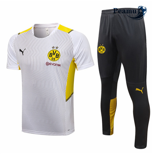 Kit Maglia Formazione Borussia Dortmund + Pantaloni Bianco 2021-2022