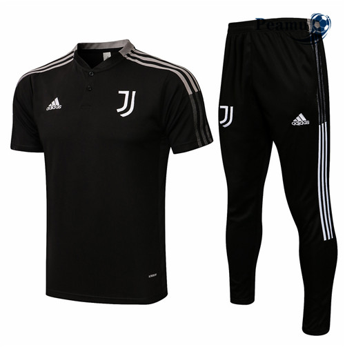 Kit Maglia Formazione Juventus Polo + Pantaloni Nero 2021-2022