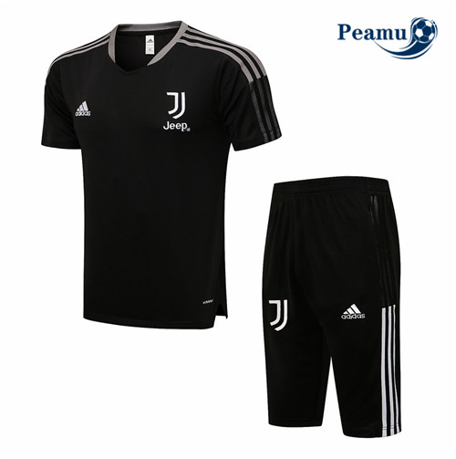 Kit Maglia Formazione Juventus + Pantaloni 3/4 Nero 2021-2022