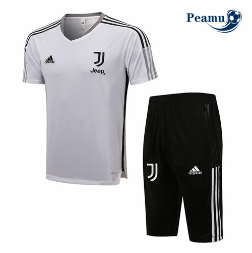 Kit Maglia Formazione Juventus + Pantaloni 3/4 Bianco 2021-2022