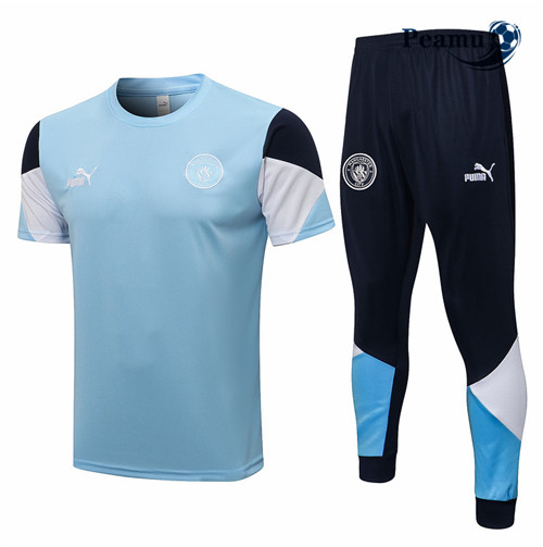 Kit Maglia Formazione Manchester City + Pantaloni Azzurro 2021-2022