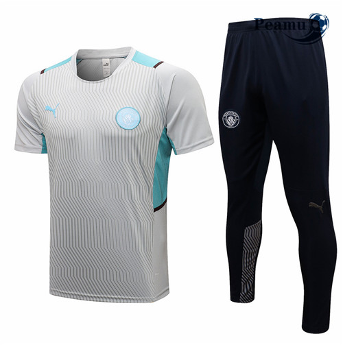 Kit Maglia Formazione Manchester City + Pantaloni Grigio chiaro 2021-2022