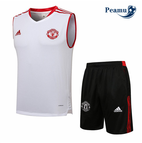 Kit Maglia Formazione Manchester United Veste + Pantaloni Bianco/Rosso 2021-2022