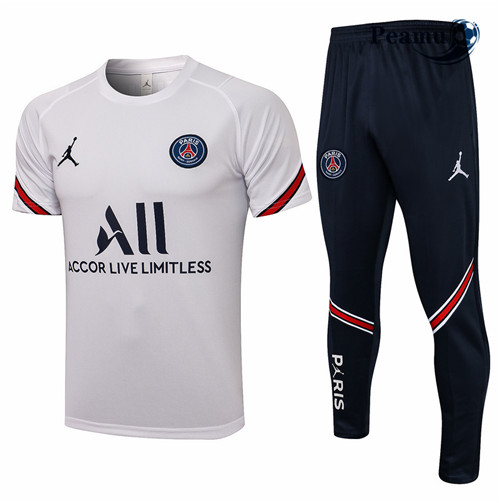 Kit Maglia Formazione Jordan PSG + Pantaloni Bianco 2021-2022