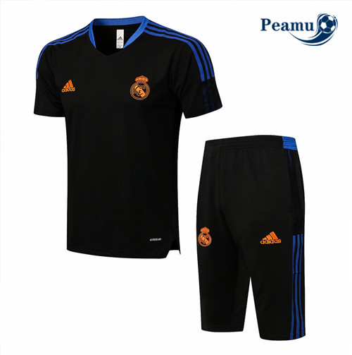 Kit Maglia Formazione Real Madrid + Pantaloni 3/4 Nero 2021-2022