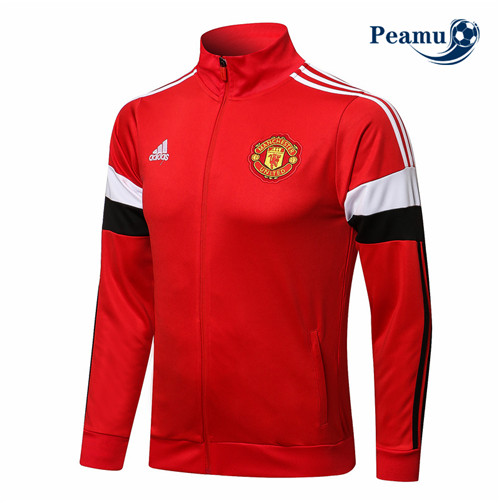 Giacca Calcio Manchester United Rosso/Bianco Collo alto 2021-2022