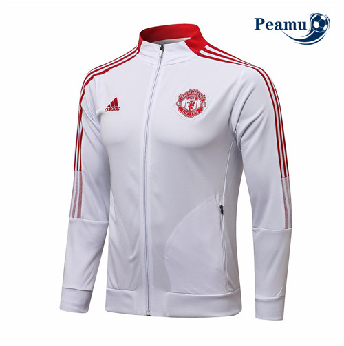 Giacca Calcio Manchester United Bianco Collo alto 2021-2022