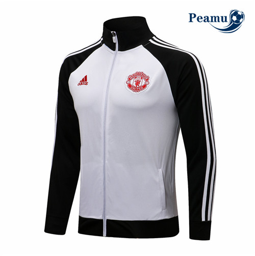 Giacca Calcio Manchester United Bianco/Nero Collo alto 2021-2022