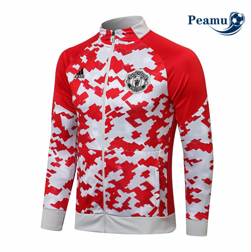 Giacca Calcio Manchester United Rosso/Bianco Collo alto 2021-2022