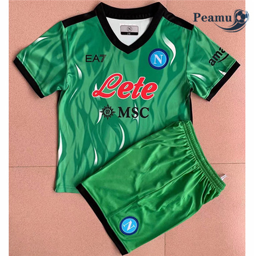 Maglia Calcio Napoli Bambino Portero verde 2021-2022