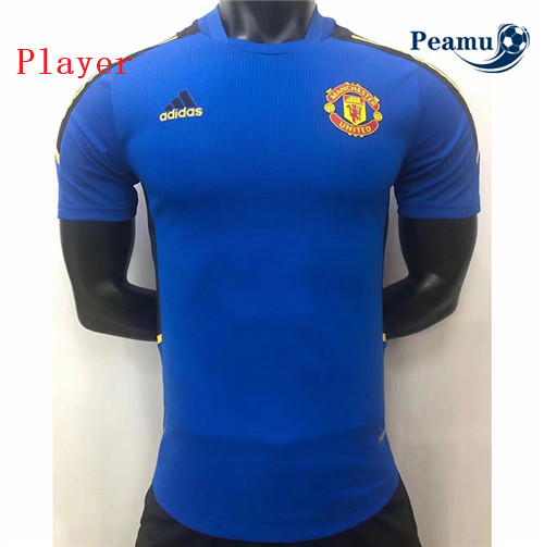 Maglia Calcio Player Manchester United Formazione Blu 2021-2022