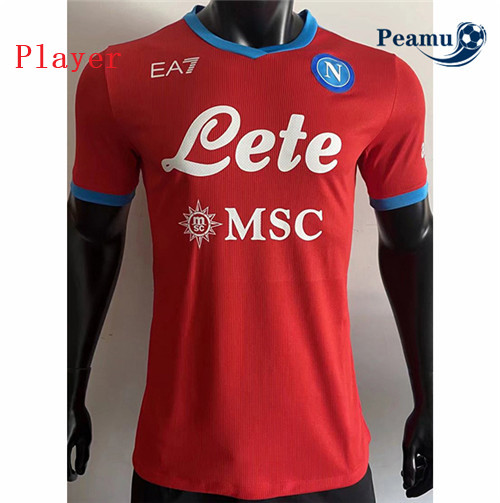 Maglia Calcio Player Napoli Terza Rosso 2021-2022