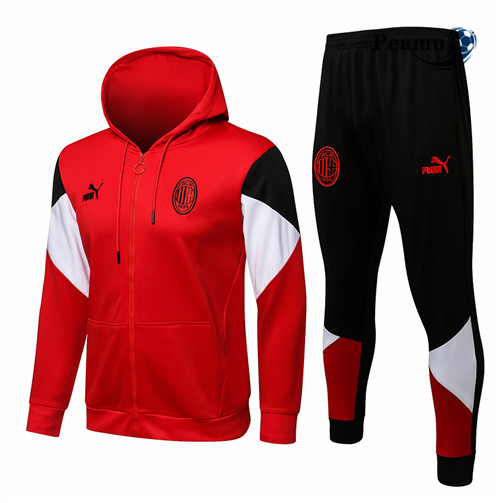 Tuta Calcio - Felpa con cappuccio AC Milan Rosso 2021-2022