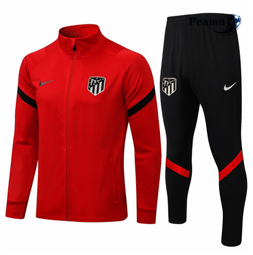 Tuta Calcio - Giacca Atletico Madrid Rosso 2021-2022 Collo rotondo