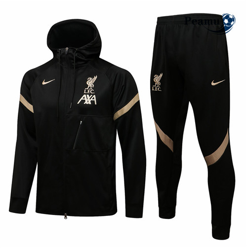 Tuta Calcio - Felpa con cappuccio Liverpool Nero 2021-2022