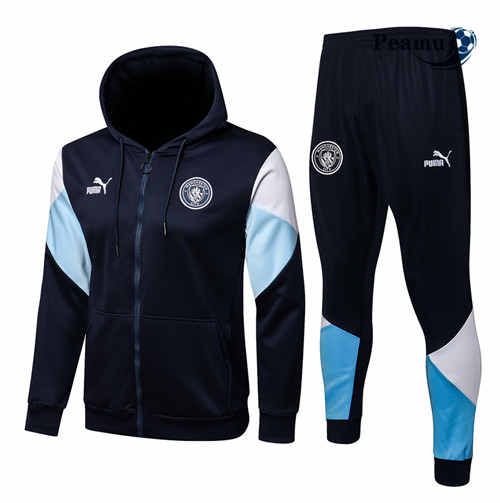 Tuta Calcio - Felpa con cappuccio Manchester City Blu navy 2021-2022