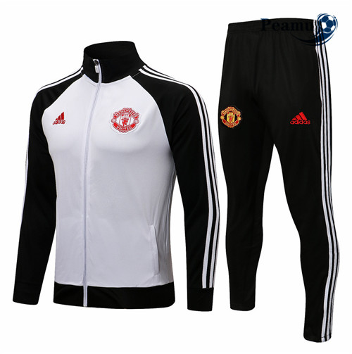 Tuta Calcio - Giacca Manchester United Bianco/Nero Collo alto 2021-2022