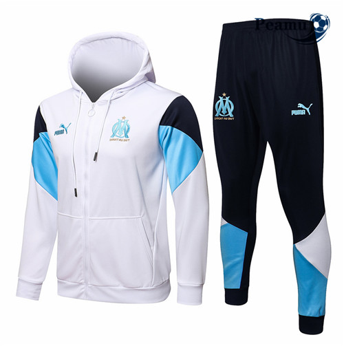Tuta Calcio - Felpa con cappuccio Marsiglia Bianco 2021-2022