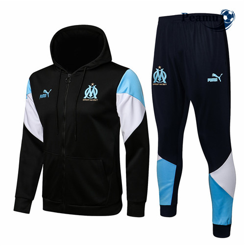 Tuta Calcio - Felpa con cappuccio Marsiglia Nero 2021-2022