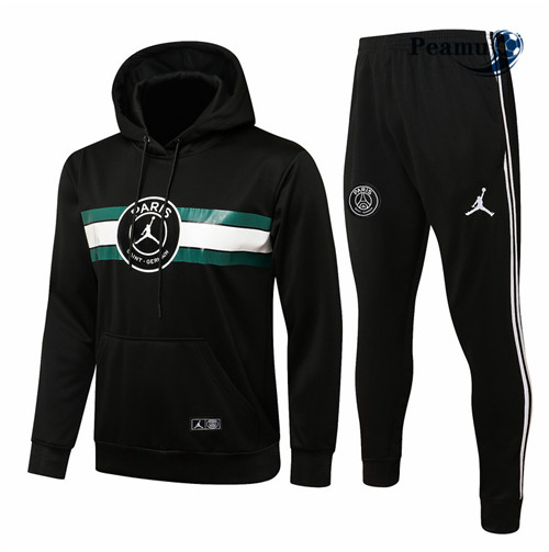 Tuta Calcio - Felpa con cappuccio Jordan PSG Nero/verde 2021-2022