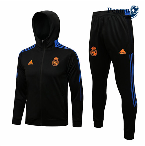 Tuta Calcio - Felpa con cappuccio Real Madrid Nero/Blu 2021-2022
